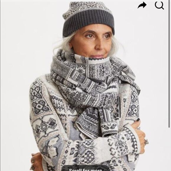 NWT Odd Molly Gray and White 2 Ply Scarf - Picture 5 of 6